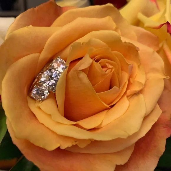 CZ By Kenneth Jay Lane Round CZ Triple Stone Ring - Picture 4 of 8